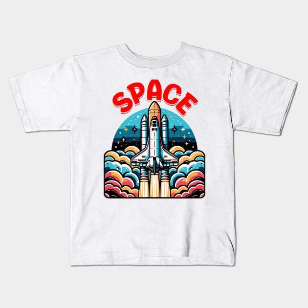 Spaceshuttle Kids T-Shirt by Kyuushima